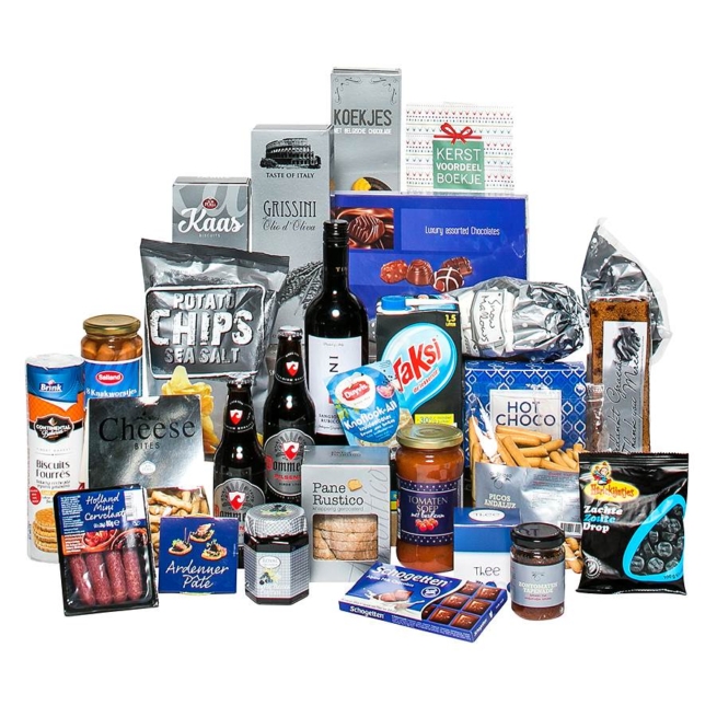 Kerstpakket Bomvol zilver en blauw