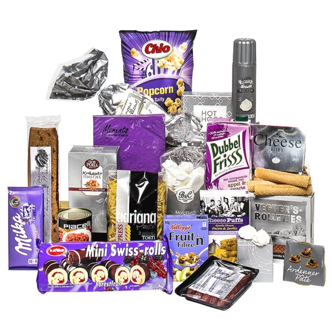 Kerstpakket Paars Zilver Genoegen