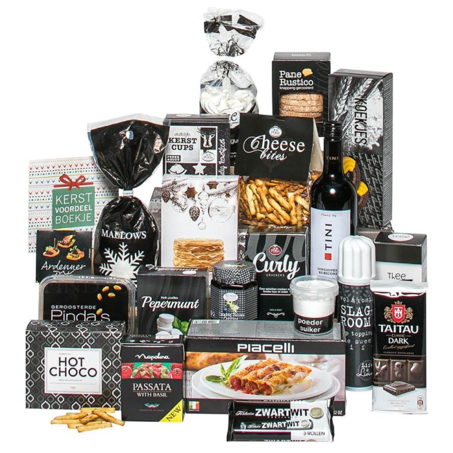 Kerstpakket Royaal zwart/wit