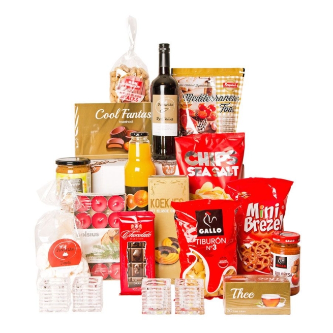 Kerstpakket Zalig rood goud