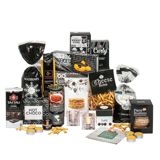 Kerstpakket Zwart/wit bij Kaarslicht