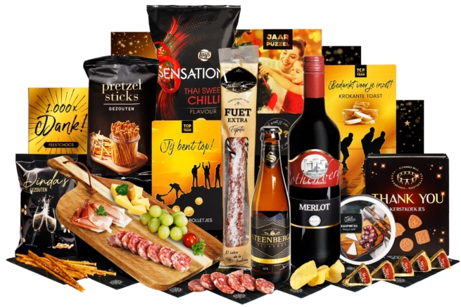 Kerstpakket Wijn en spijs